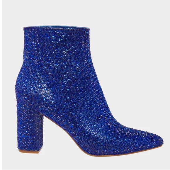 Betsey Johnson Shoes - Betsey Johnson Glittering Sapphire Ankle Boots